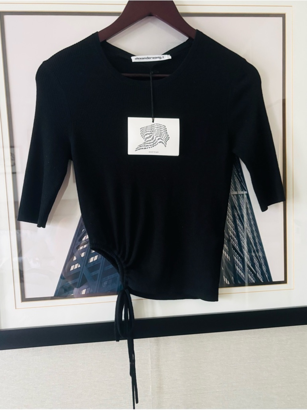 NWT Alexander Wang black knit adjustable top size large